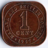 Монета 1 цент. 1957 год, Малайя и Британское Борнео.