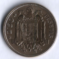 Монета 2,5 песеты. 1953(56) год, Испания.