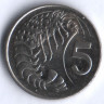 Монета 5 центов. 1996 год, Каймановы острова.