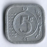 Монета 5 центов. 1941 год, Нидерланды.