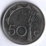 Монета 50 центов. 1993 год, Намибия.
