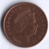 Монета 1 пенни. 2001 год, Гибралтар.