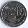 Монета 10 центов. 2002 год, Каймановы острова.
