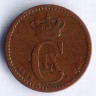 Монета 1 эре. 1889(CS) год, Дания.