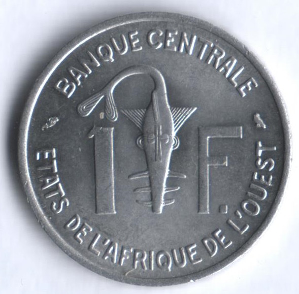 Монета 1 франк. 1972 год, Западно-Африканские Штаты.