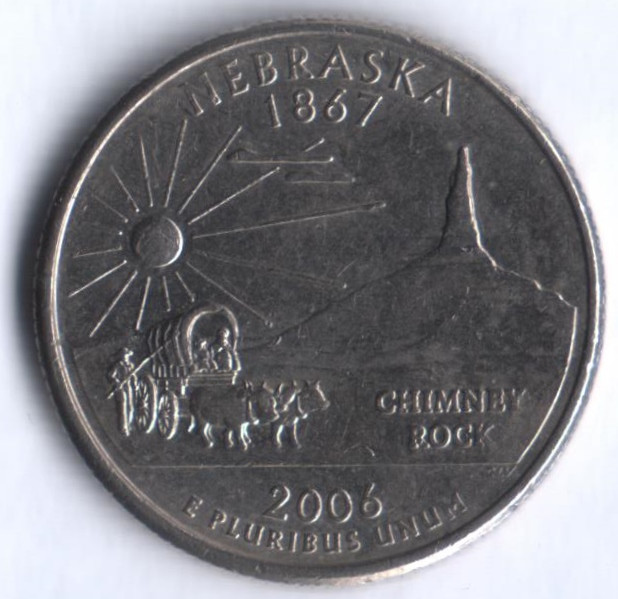 25 центов. 2006(P) год, США. Небраска.