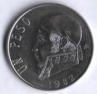 Монета 1 песо. 1982 год, Мексика. Хосе Мария Морелос.