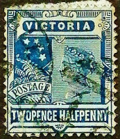 Почтовая марка (2⅟₂ p.). "Королева Виктория". 1899 год, Виктория.
