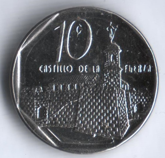 Монета 10 сентаво. 2013 год, Куба. Конвертируемая серия.