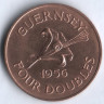 Монета 4 дубля. 1956 год, Гернси.