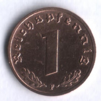Монета 1 рейхспфенниг. 1938 год (F), Третий Рейх.