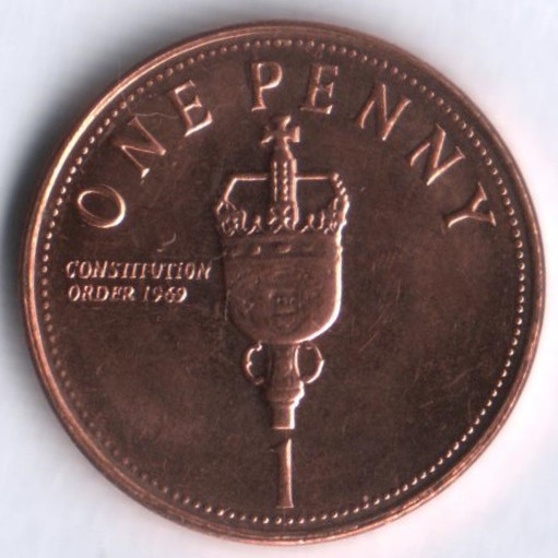 Монета 1 пенни. 2005 год, Гибралтар.