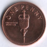 Монета 1 пенни. 2005 год, Гибралтар.