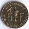 Монета 5 франков. 2007 год, Западно-Африканские Штаты.