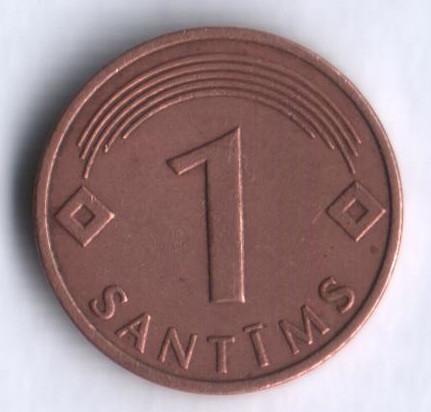 Монета 1 сантим. 2003 год, Латвия.