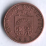 Монета 1 сантим. 2003 год, Латвия.