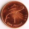 Монета 1 пенни. 1997 год, Остров Святой Елены.