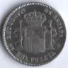 Монета 1 песета. 1901 год, Испания.