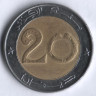 Монета 20 динаров. 2013 год, Алжир.