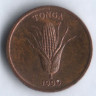 Монета 1 сенити. 1990 год, Тонга.