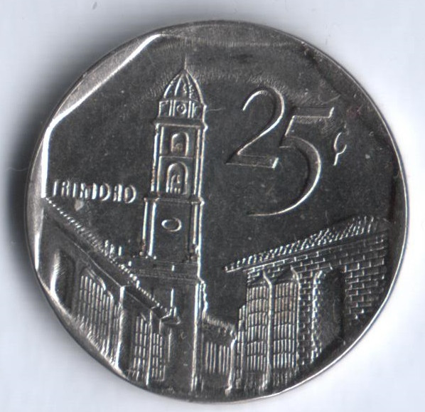 Монета 25 сентаво. 2007 год, Куба. Конвертируемая серия.