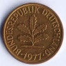 Монета 5 пфеннигов. 1977(F) год, ФРГ.