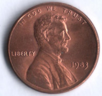 1 цент. 1983 год, США.