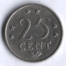 Монета 25 центов. 1971 год, Нидерландские Антильские острова.
