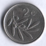 Монета 2 цента. 1986 год, Мальта.