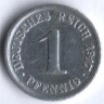 Монета 1 пфенниг. 1917 год (G), Германская империя.
