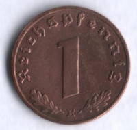 Монета 1 рейхспфенниг. 1939 год (E), Третий Рейх.