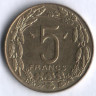 Монета 5 франков. 1983 год, Центрально-Африканские Штаты.