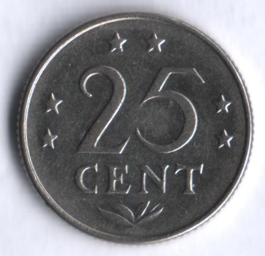 Монета 25 центов. 1976 год, Нидерландские Антильские острова.