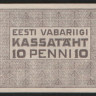 Бона 10 пенни. 1918 год, Эстония.