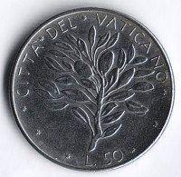 Монета 50 лир. 1976 год, Ватикан.