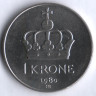 Монета 1 крона. 1980 год, Норвегия.