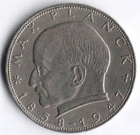 Монета 2 марки. 1960(F) год, ФРГ. Макс Планк.