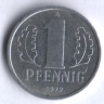 Монета 1 пфенниг. 1979 год, ГДР.