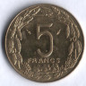 Монета 5 франков. 1984 год, Центрально-Африканские Штаты.