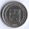 Монета 10 сентимо. 2009 год, Венесуэла.