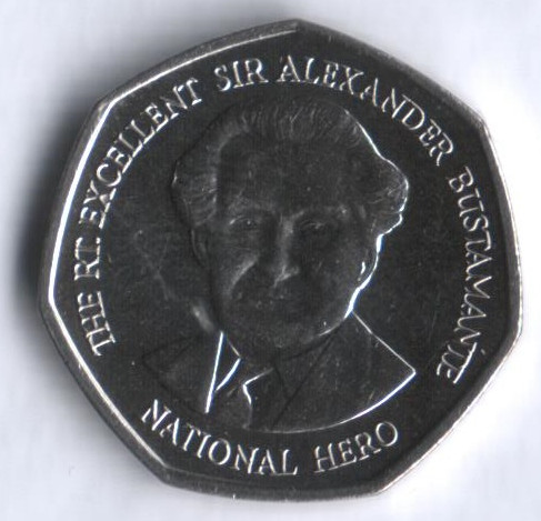 Монета 1 доллар. 1995 год, Ямайка. Александр Бустаманте - национальный герой.