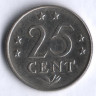 Монета 25 центов. 1977 год, Нидерландские Антильские острова.