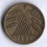 Монета 5 рейхспфеннигов. 1924 год (F), Веймарская республика.