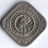Монета 5 центов. 1965 год, Нидерландские Антильские острова.