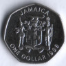 Монета 1 доллар. 1999 год, Ямайка. Александр Бустаманте - национальный герой.