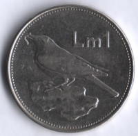 Монета 1 лира. 1995 год, Мальта.