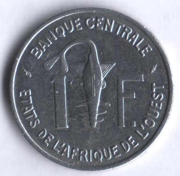 Монета 1 франк. 1975 год, Западно-Африканские Штаты.