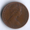 Монета 1 цент. 1980 год, Новая Зеландия.