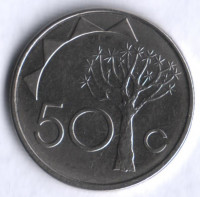 Монета 50 центов. 2008 год, Намибия.