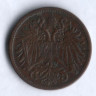 Монета 2 геллера. 1896 год, Австро-Венгрия.